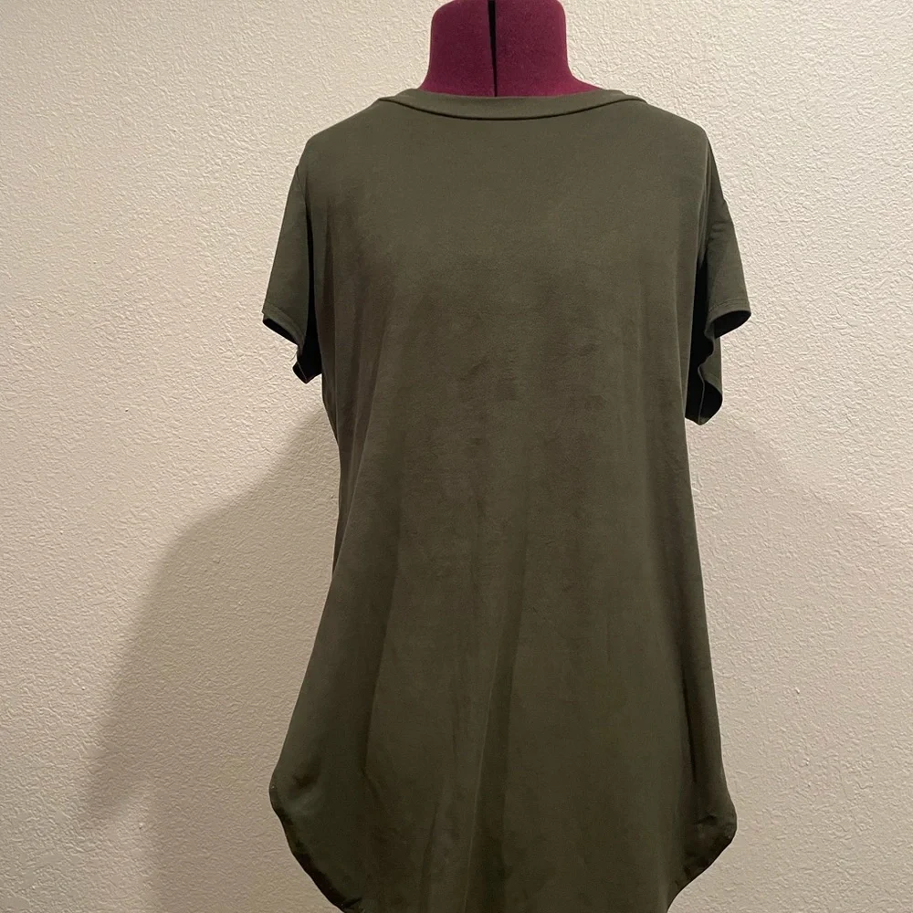 Green Suede Top - Picture 2 of 4